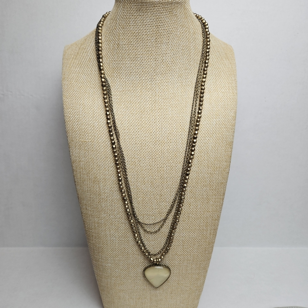 Lucky Brand Women's 4-Strand Opal-like Pendant Necklace